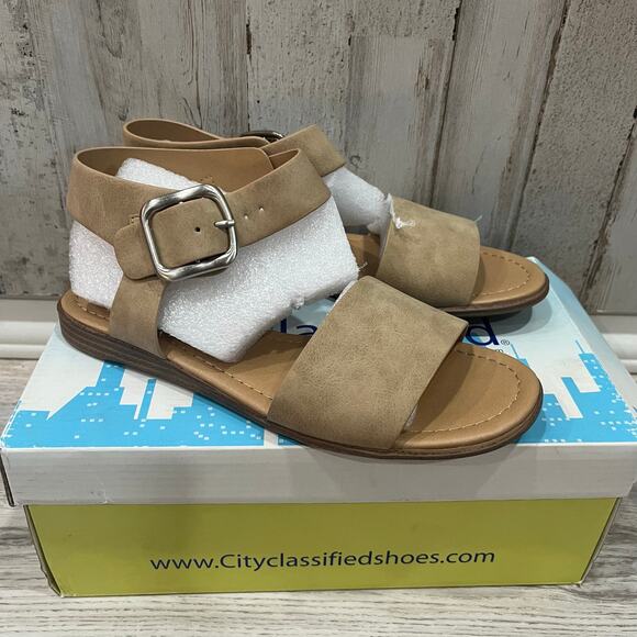 New! Cityclassified Behind Camel Tan Gladiator Sandals Womens Size 6 - Picture 1 of 4